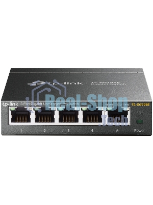 Коммутатор сетевой TP-Link SMB TL-SG105E 5-Port Gigabit Desktop Easy Smart Switch, 5 10/100/1000Mbps RJ45 ports, MTU/Port/Tag-based VLAN, QoS, IGMP Snooping