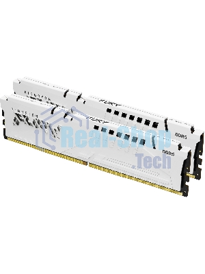 Оперативная память Kingston Fury Beast, DDR5, 32Gb (2x16GB), 6000MHz, CL36, DIMM, с радиаторами, белый