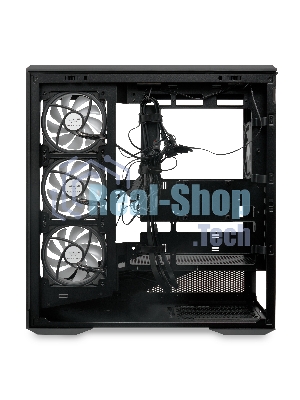 Компьютерный корпус без блока питания HSPD F711-TGbK-ARGB, Panoramic Full Tower, черный, TG, 0.7 SPCC, 4x120мм ARGB ATX, mATX, mITX 190/420/280мм 2x2.5