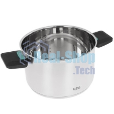 Кастрюля Lara LR02-244 с крышкой, нержавеющая сталь, 5-слойное капсул. индукц. дно, складные ручки 5 л