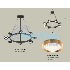 Светильник Ambrella light XB9198152/8 SBK/PYG черный песок/золото желтое полированное GX53 (C9198, N8124)