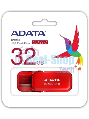 Флешка USB ADATA UV240 (AUV240-32G-RRD), 32Gb, USB 2.0, R/W 15/5, красный
