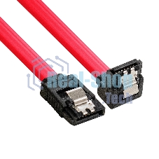 Кабель SATA ExeGate EX-CC-SATADATA90-0.5L (7pin/7pin, угловой разъем, металлические защелки, 0,5м)