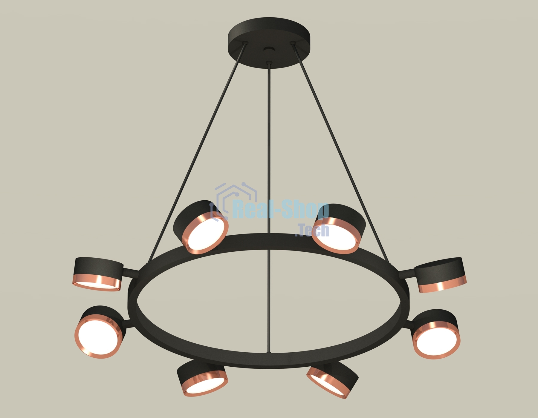 Светильник Ambrella light XB9198153/8 SBK/PPG черный песок/золото розовое полированное GX53 (C9198, N8126)