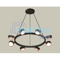 Светильник Ambrella light XB9198153/8 SBK/PPG черный песок/золото розовое полированное GX53 (C9198, N8126)