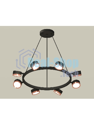 Светильник Ambrella light XB9198153/8 SBK/PPG черный песок/золото розовое полированное GX53 (C9198, N8126)