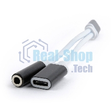 Переходник Cablexpert USB Type-C/Jack3.5 F+ Type-C F, черный, пакет (CCA-UC3.5F-02)