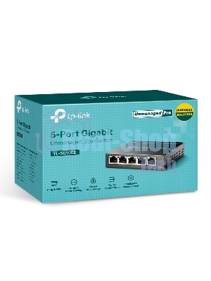 Коммутатор сетевой TP-Link SMB TL-SG105E 5-Port Gigabit Desktop Easy Smart Switch, 5 10/100/1000Mbps RJ45 ports, MTU/Port/Tag-based VLAN, QoS, IGMP Snooping