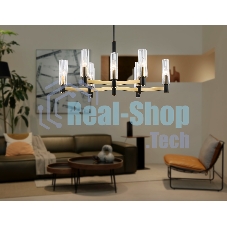 Люстра Ambrella light LH55513/9 BK/BS/CL черный/латунь/прозрачный E14*9 max 40W D760*760