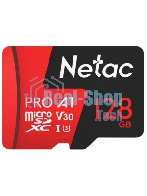 Флеш карта MicroSD card Netac P500 Extreme Pro 128Gb, retail version w/SD adapter