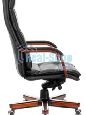 Кресло Бюрократ T-9927WALNUT/BLACK черный, кожа