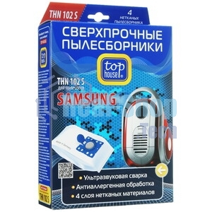Комплект пылесборников Top House THN 102 S сверхпрочные нетканые 4 шт. для пылесосов SAMSUNG