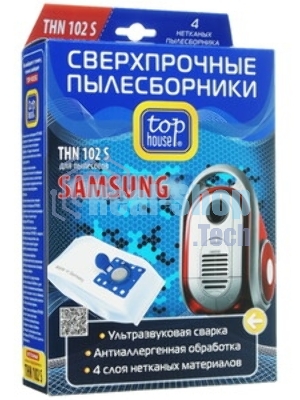 Комплект пылесборников Top House THN 102 S сверхпрочные нетканые 4 шт. для пылесосов SAMSUNG