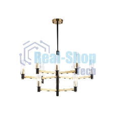 Люстра Ambrella light LH55515/12 BK/BS/CL черный/латунь/прозрачный E14*12 max 40W D860*905
