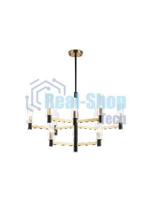 Люстра Ambrella light LH55515/12 BK/BS/CL черный/латунь/прозрачный E14*12 max 40W D860*905
