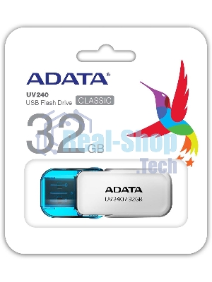 Флешка USB ADATA UV240 (AUV240-32G-RWH), 32Gb, USB 2.0, R/W 15/5, белый/синий