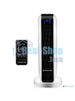 Тепловентилятор 4802BR BRAYER, 2000 Вт, 2 уров.мощ, вращ.корп 35°, LED-диспл, пульт ДУ, таймер