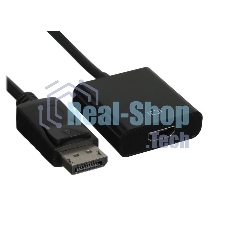 Переходник GoPower DisplayPort (m)-HDMI (f) ver.1.4 черный Premium Zip-Lock c подвесом (1/200)