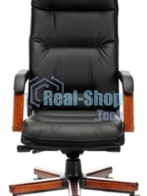 Кресло Бюрократ T-9927WALNUT/BLACK черный, кожа