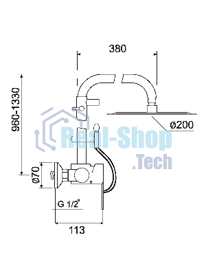 SUS124-003DK-2 Душевая система, ø35