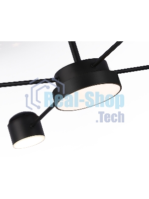 Потолочный светодиодный светильник Ambrella light FL51632/4+1 BK/GD черный/золото 3000K-6400K 48W 910*745*300 (ПДУ ИК)