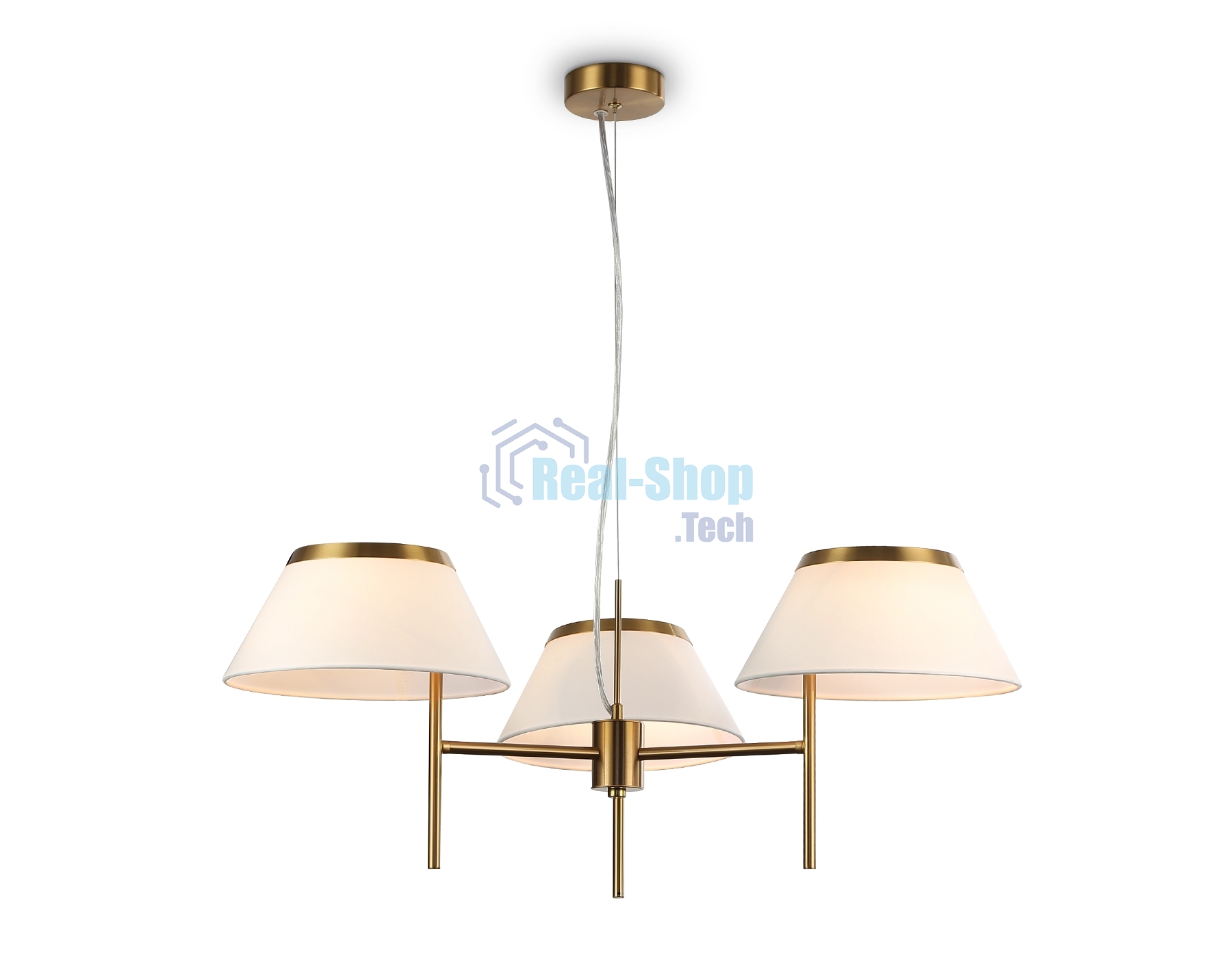 Люстра Ambrella light LH72471/3 BS/WH латунь/белый Е14/3 max 40W D800*290-1080