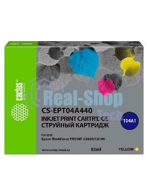 Картридж струйный Cactus CS-EPT04A440 желтый (85 мл) для Epson WorkForce Pro WF-C8190, WF-C8690