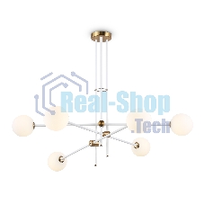 Светитльник Ambrella Light TR2521/6 WH/BS белый/латунь G9/6 max 10W D970*750