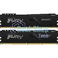 Оперативная память Kingston Fury Beast, DDR4, 32GB (2x16GB), 3600MHz, CL18, DIMM, с радиатором, черный