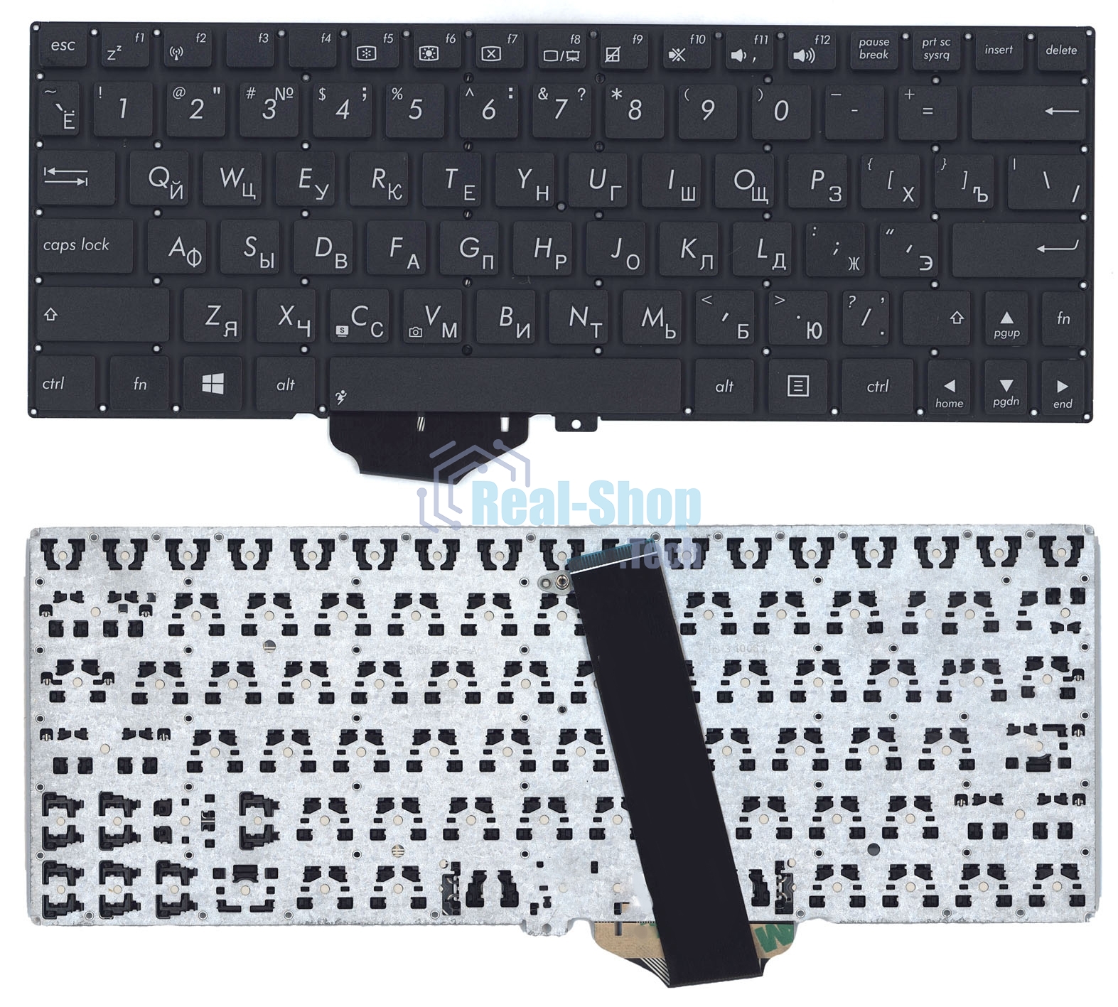 Клавиатура для ноутбука Asus Vivobook X102 черная без рамки