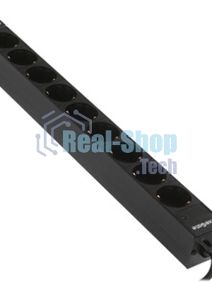 Блок розеток горизонтальный ExeGate ServerPro PDU-19H906 Al-9S-C14-2.5, 19