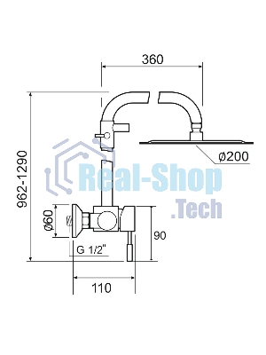 SUS124-003DK-3 Душевая система, ø35