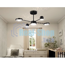 Потолочный светодиодный светильник Ambrella light FL51632/4+1 BK/GD черный/золото 3000K-6400K 48W 910*745*300 (ПДУ ИК)