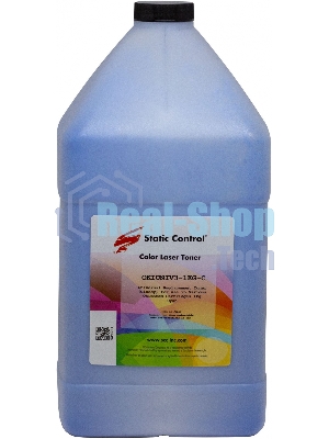 Тонер Static Control OKIUNIV3-1KG-C голубой флакон 1000гр. для принтера Oki C3300N/5500