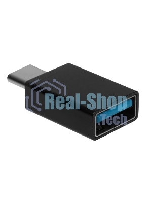 Переходник GoPower Type-C (m)-USB (f) 2.0 черный Premium Zip-Lock c подвесом (1/500)