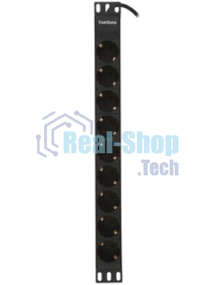 Блок розеток горизонтальный ExeGate ServerPro PDU-19H906 Al-9S-C14-2.5, 19