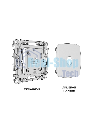 Комплект механизма TV розетки оконечной экранированной 5-1000MHz 3dB OMEGA Серебро глянец QUANT (OP4130, VM199) MO413005