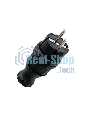 Вилка прямая EKF RPS-011-16-230-44 каучуковая 230В, 2P+PE, 16A, IP44 EKF PROxima