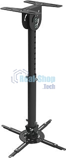 Кронштейн Wize WPB-B черный Потолочные, Макс. крепежное расстояние 260х260, макс. вес нагрузки 12 кг, Наклон,поворот °+/-15, расстояние от стены/потолка 43-64 см