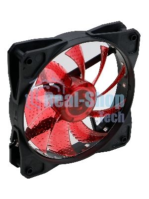 Вентилятор для корпуса Digma DFAN-LED-RED черный, 120 мм, 1200 об/мин, 23 дБ, 4 pin