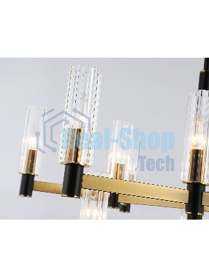 Люстра Ambrella light LH55515/12 BK/BS/CL черный/латунь/прозрачный E14*12 max 40W D860*905