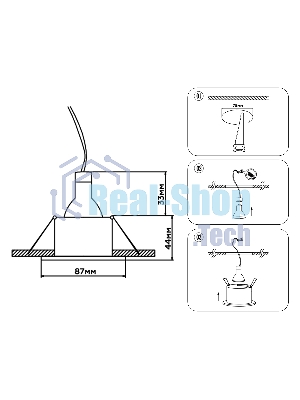 Светильник Ambrella light TN1187 WH белый GU5.3 IP65 87*87*44