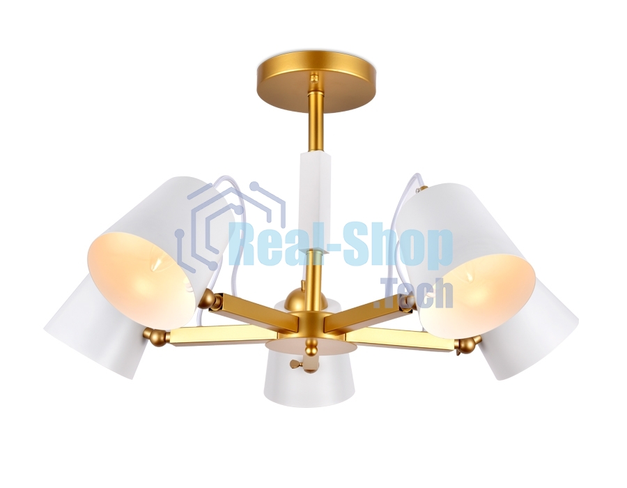 Светильник Ambrella light TR3101/5 WH/GD белый/золото E14 max 40W D680*370