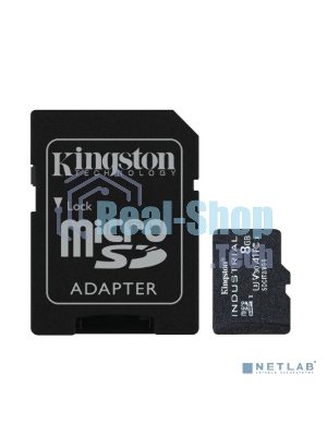 Флеш карта Kingston 8Gb microSDHC Industrial C10 A1 pSLC Card + SD Adapter