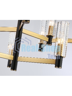 Люстра Ambrella light LH55515/12 BK/BS/CL черный/латунь/прозрачный E14*12 max 40W D860*905