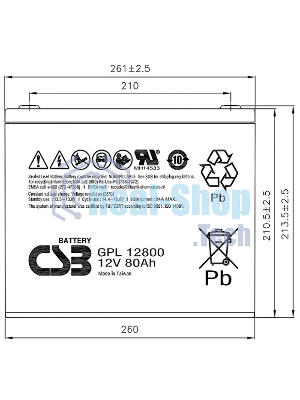 Батарея CSB GPL-12800 (12V, 80Ah) для UPS