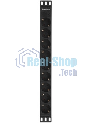 Блок розеток горизонтальный ExeGate ServerPro PDU-19H907 Al-9S-C20, 19