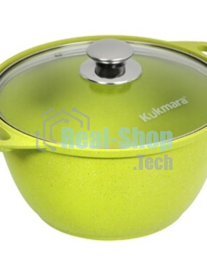 Кастрюля Kukmara к41tsml а/пр литая 4,0 л стекл/кр Trendy style malachite