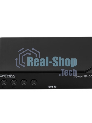 Ресивер эфирный цифровой DVB-T2 HD HD-555 пластик, дисплей, Эфир