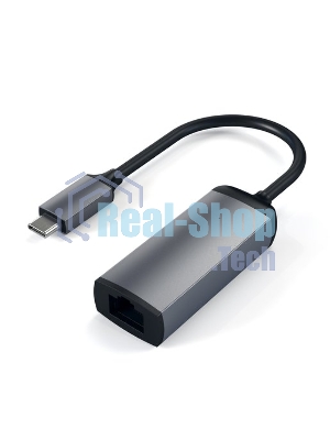 Адаптер Satechi Type-C to Gigabit Ethernet. Поддержка 10/100/1000Mbps Ethernet, серый космос